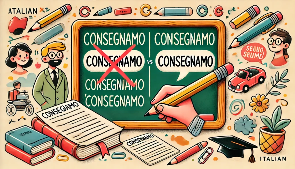 Si scrive Consegniamo o Consegnamo?